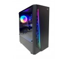 HPC R-05 ATX Case, (650W, 24 pin, 1x 8pin(4+4), 2x 8pin(6+2) 2x IDE, 4x SATA, 12cm fan), Glasss side panel,1x RGB rainbow fan, 1xUSB3.0, 2xUSB2.0 / HD Audio, Black
